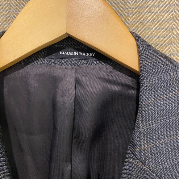 NWOT Italian Wool H&M Windowpane Check Blazer - Mens 40 Slim - Picture 6 of 16